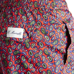 E.Marinella Costumi Da Uomo|COSTUME DA BAGNO ROSSO Fantasia paisley