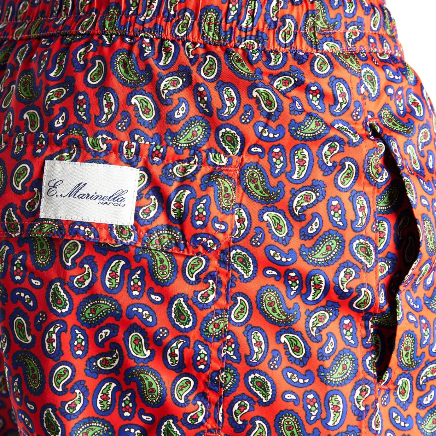 E.Marinella Costumi Da Uomo|COSTUME DA BAGNO ROSSO Fantasia paisley