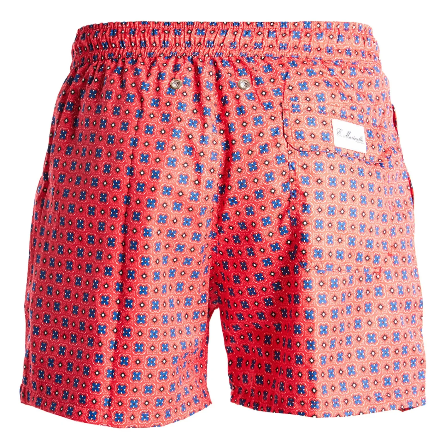 E.Marinella Costumi Da Uomo|COSTUME DA BAGNO ROSSO Macrofantasia fiore