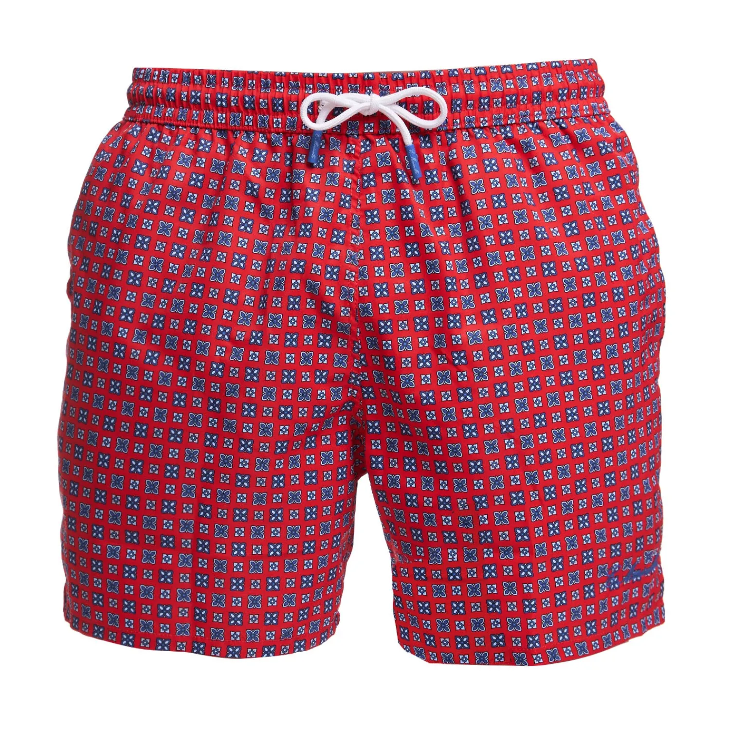 E.Marinella Costumi Da Uomo|COSTUME DA BAGNO ROSSO Macrofantasia fiore