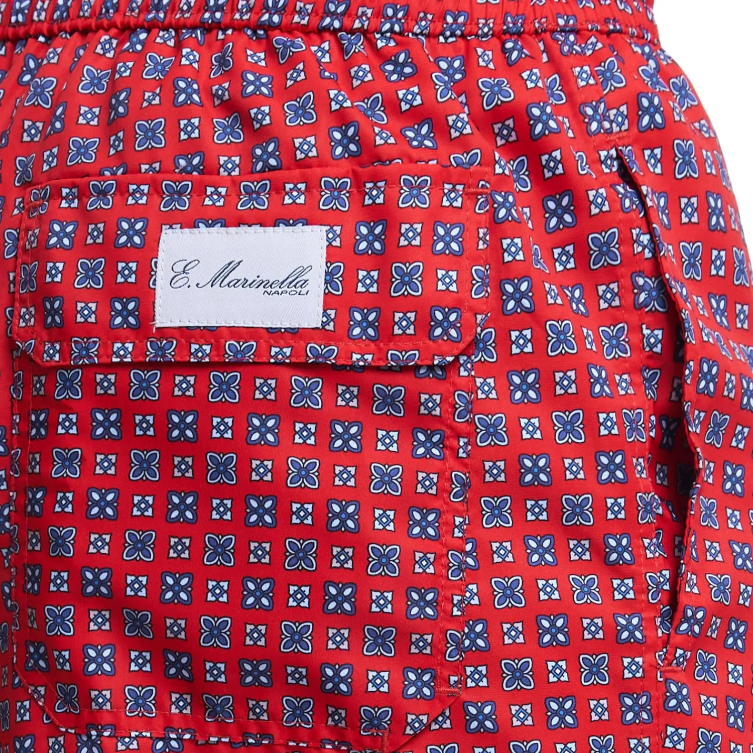 E.Marinella Costumi Da Uomo|COSTUME DA BAGNO ROSSO Macrofantasia fiore