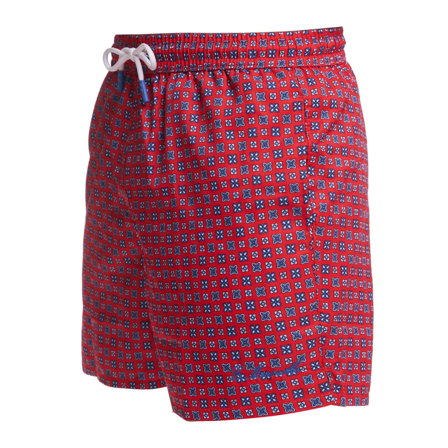 E.Marinella Costumi Da Uomo|COSTUME DA BAGNO ROSSO Macrofantasia fiore