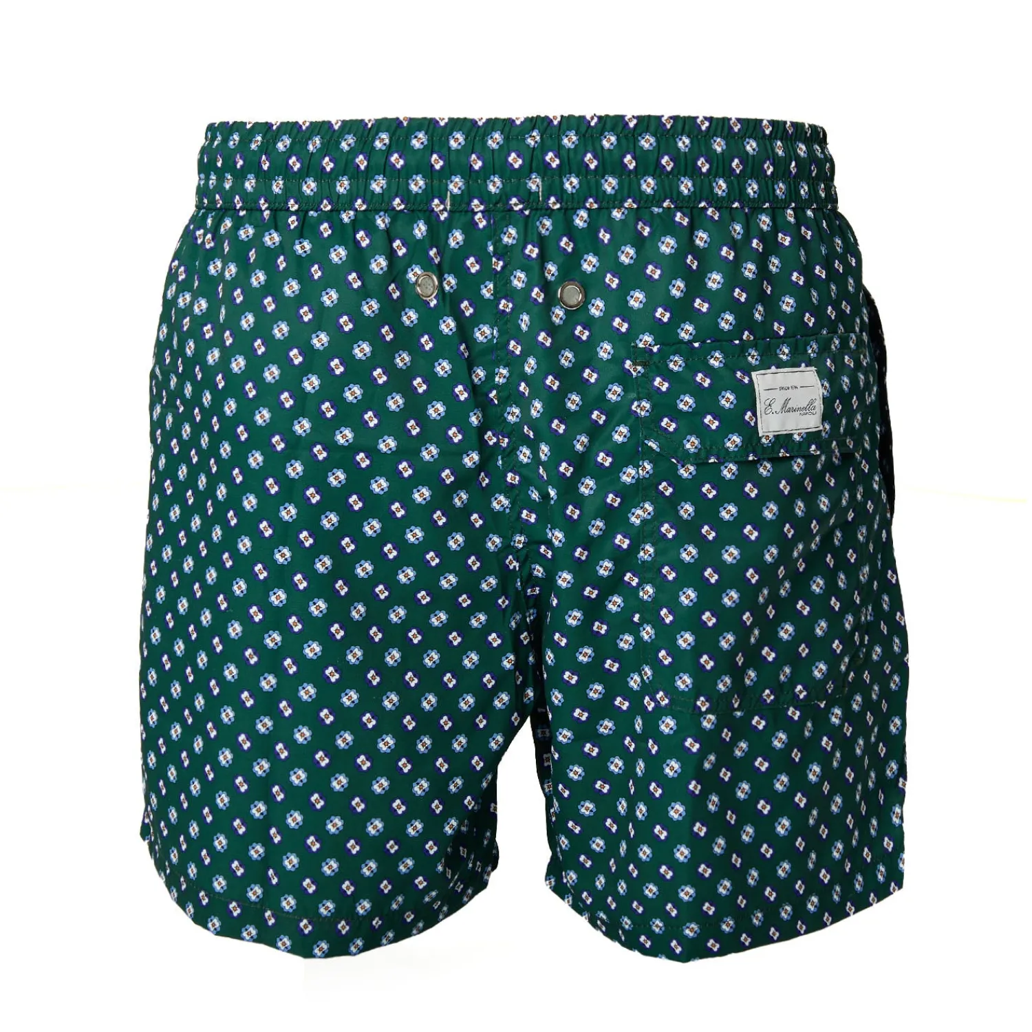 E.Marinella Costumi Da Uomo|COSTUME DA BAGNO VERDE SCURO Microfantasia fiore