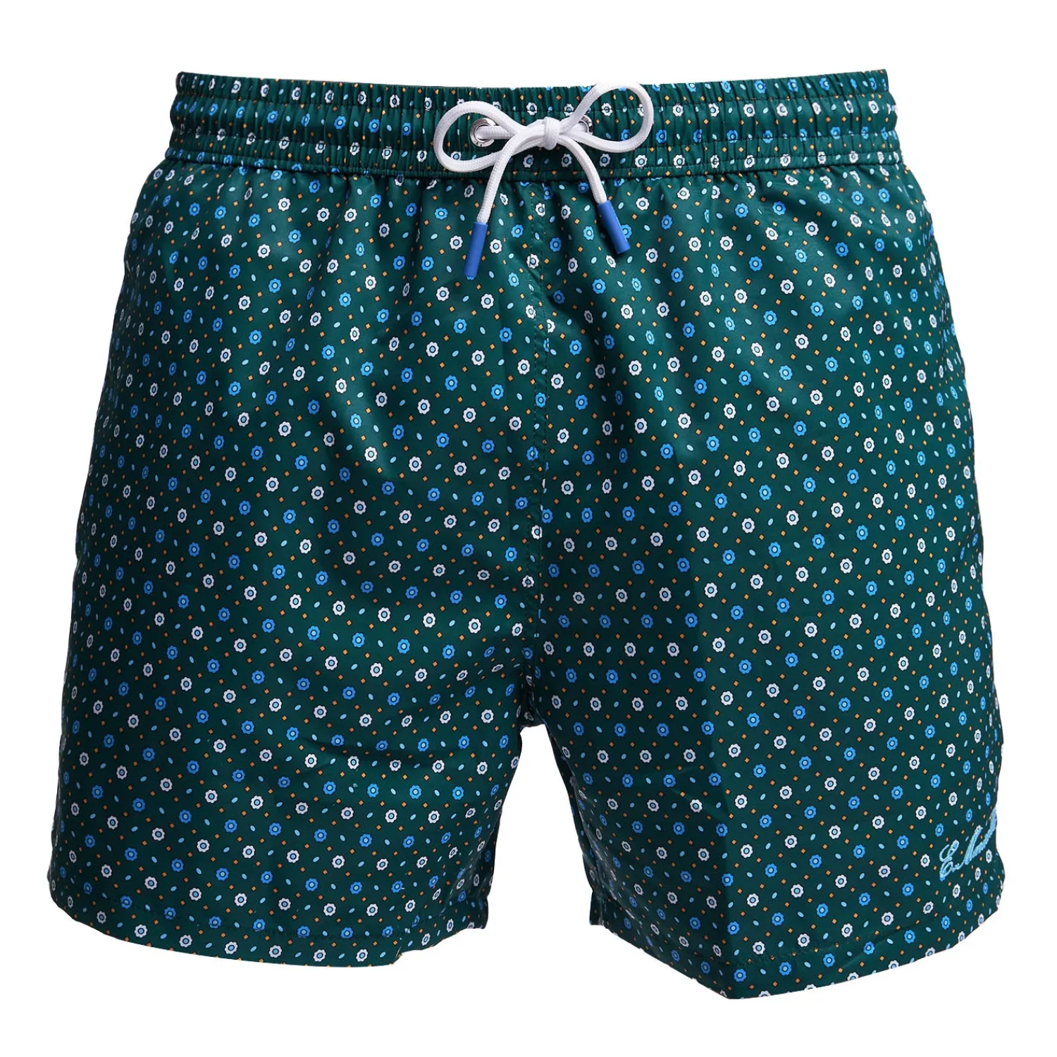 E.Marinella Costumi Da Uomo|COSTUME DA BAGNO VERDE SCURO Microfantasia fiore