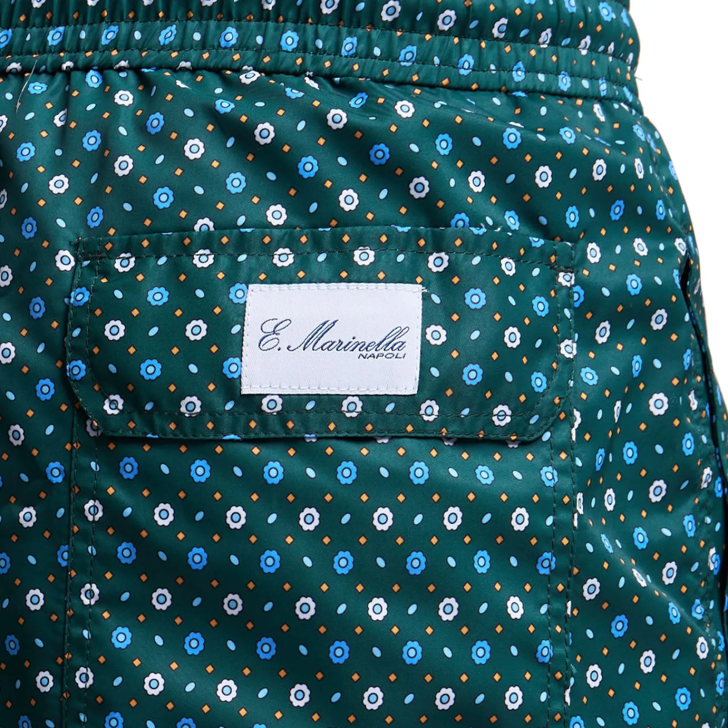 E.Marinella Costumi Da Uomo|COSTUME DA BAGNO VERDE SCURO Microfantasia fiore