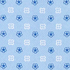 E.Marinella Ascot|CRAVATTA ASCOT IN SETA AZZURRA Microfantasia fiore