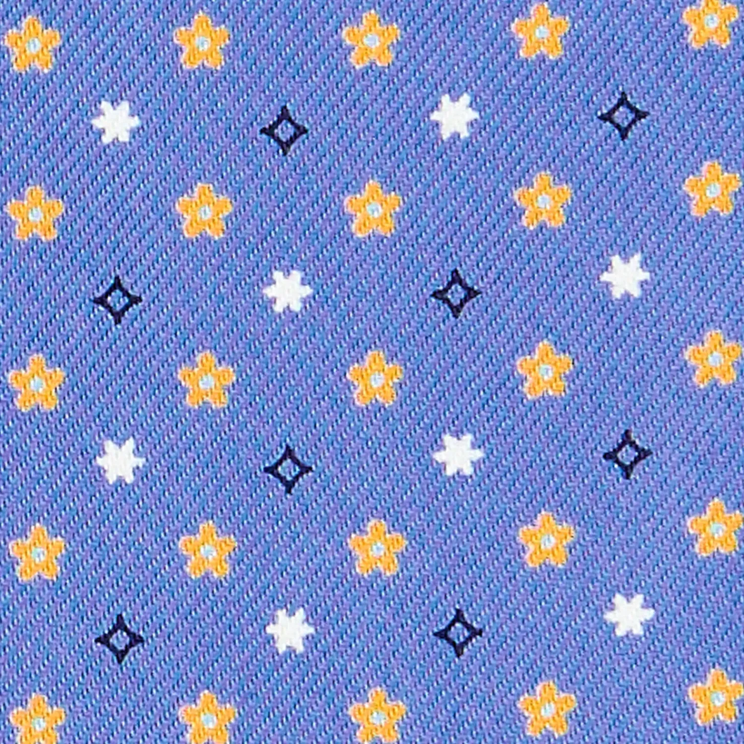 E.Marinella Ascot|CRAVATTA ASCOT IN SETA AZZURRO POLVERE Microfantasia fiore