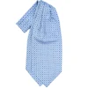 E.Marinella Ascot|CRAVATTA ASCOT IN SETA AZZURRA Microfantasia fiore