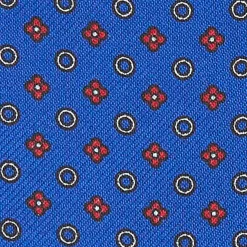 E.Marinella Ascot|CRAVATTA ASCOT IN SETA BLUETTE Microfantasia fiore