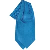 E.Marinella Ascot|CRAVATTA ASCOT IN SETA BLU MEDIO Microfantasia fiore