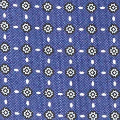 E.Marinella Ascot|CRAVATTA ASCOT IN SETA BLU Microfantasia fiore