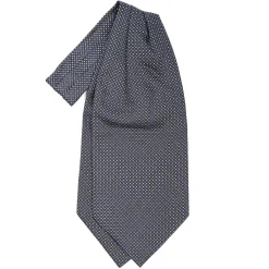 E.Marinella Ascot|CRAVATTA ASCOT IN SETA BLU SCURO Microfantasia fiore