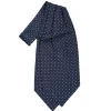 E.Marinella Ascot|CRAVATTA ASCOT IN SETA BLU SCURO Microfantasia fiore