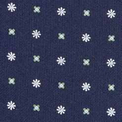 E.Marinella Ascot|CRAVATTA ASCOT IN SETA BLU SCURO Microfantasia fiore