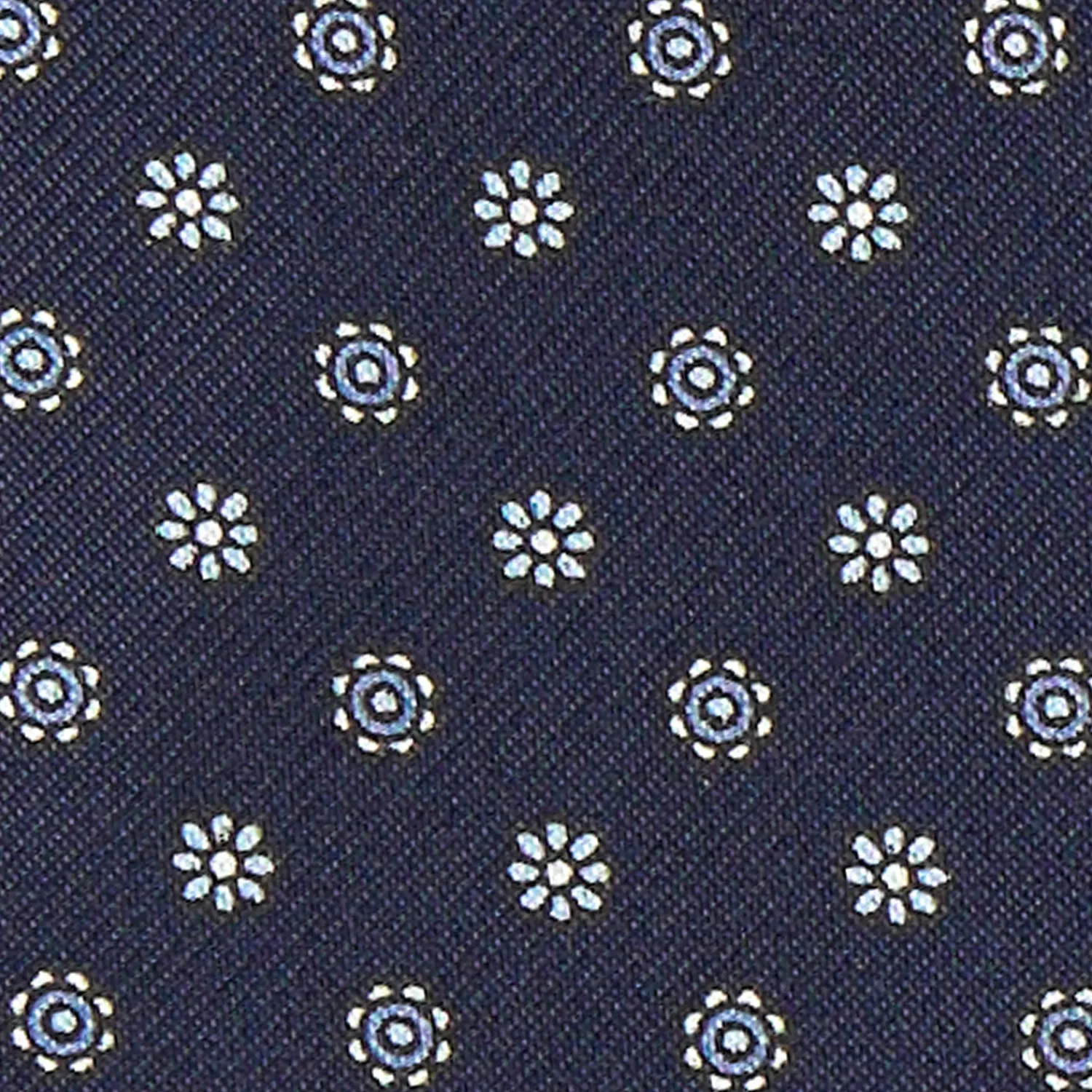 E.Marinella Ascot|CRAVATTA ASCOT IN SETA BLU SCURO Microfantasia fiore