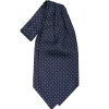E.Marinella Ascot|CRAVATTA ASCOT IN SETA BLU SCURO Microfantasia fiore