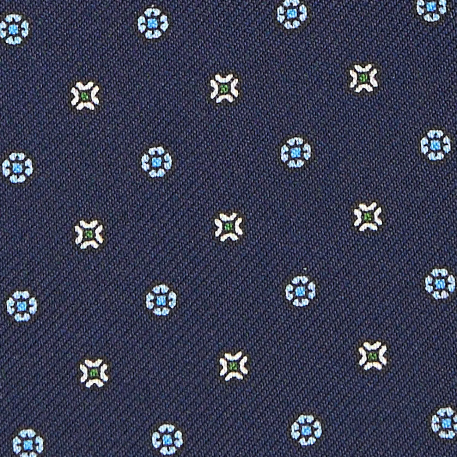 E.Marinella Ascot|CRAVATTA ASCOT IN SETA BLU SCURO Microfantasia fiore