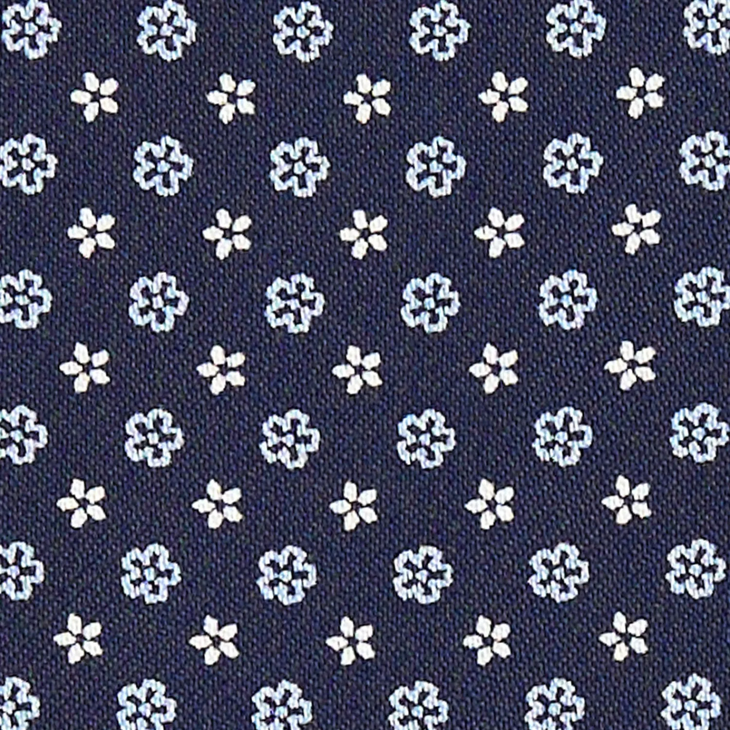 E.Marinella Ascot|CRAVATTA ASCOT IN SETA BLU SCURO Microfantasia fiore