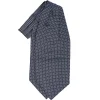 E.Marinella Ascot|CRAVATTA ASCOT IN SETA BLU SCURO Microfantasia fiore