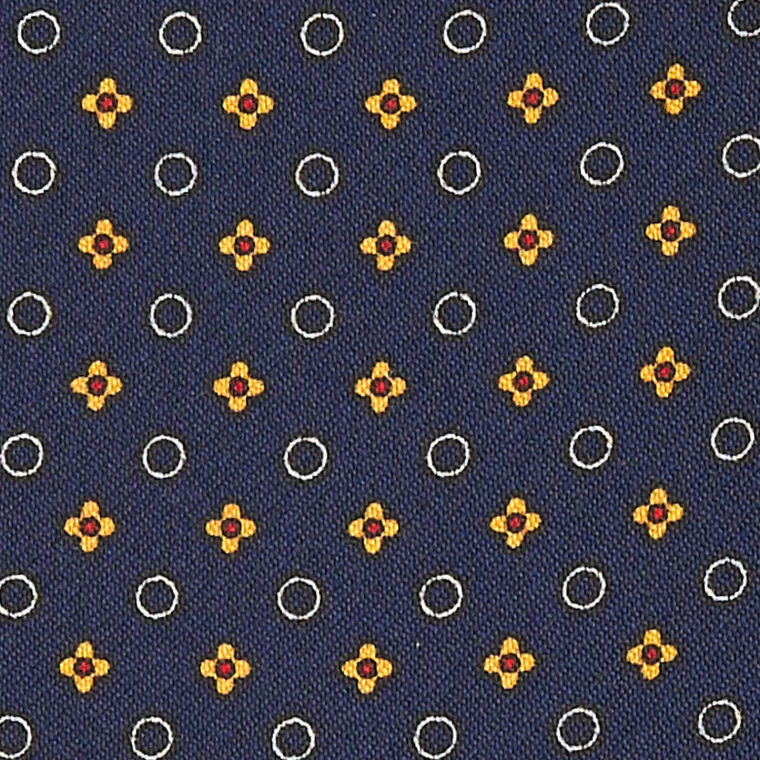 E.Marinella Ascot|CRAVATTA ASCOT IN SETA BLU SCURO Microfantasia fiore
