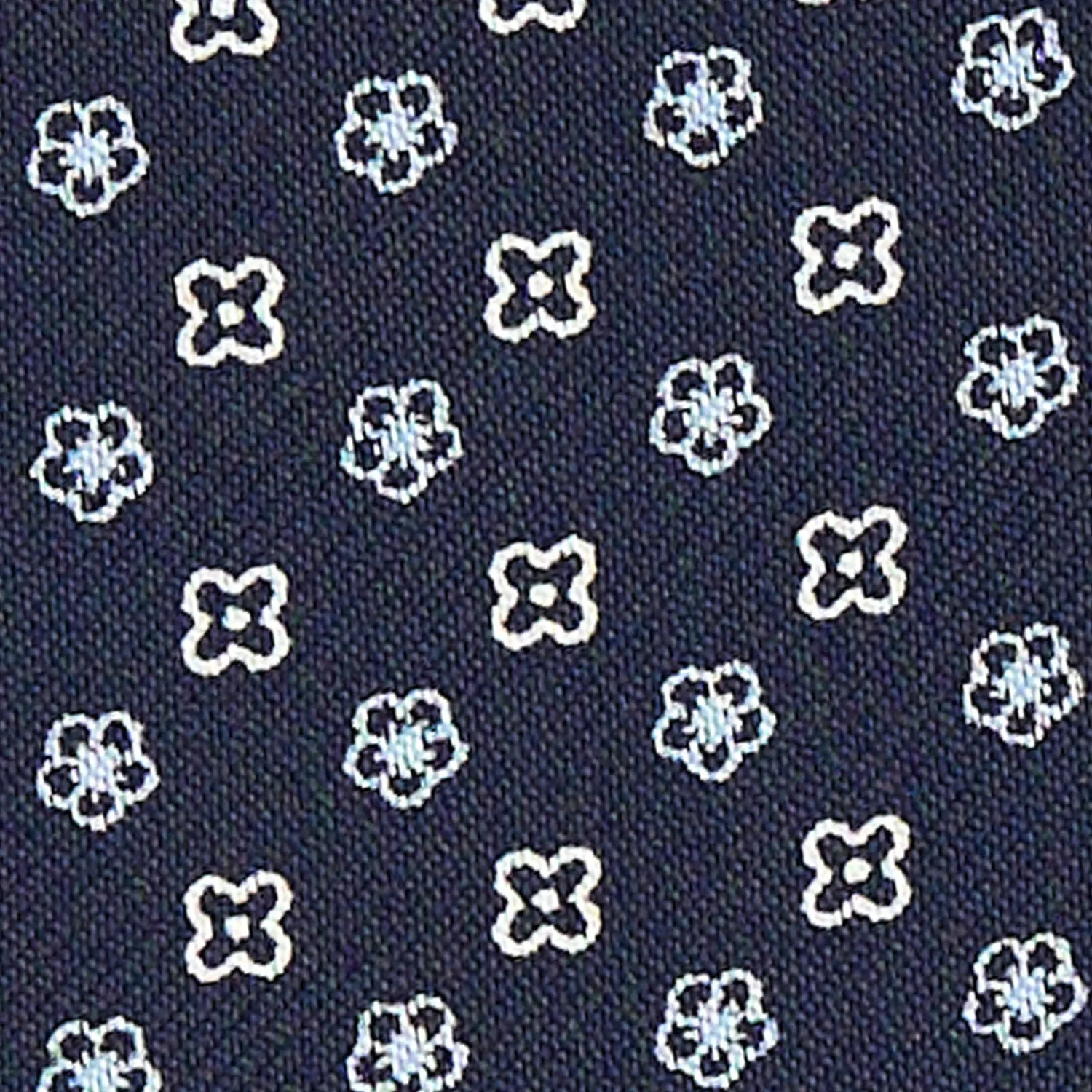 E.Marinella Ascot|CRAVATTA ASCOT IN SETA BLU SCURO Microfantasia fiore