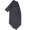 E.Marinella Ascot|CRAVATTA ASCOT IN SETA BLU SCURO Microfantasia fiore