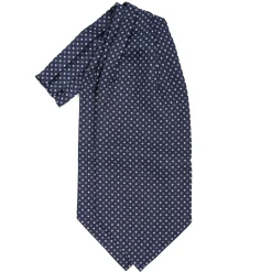 E.Marinella Ascot|CRAVATTA ASCOT IN SETA BLU SCURO Microfantasia fiore