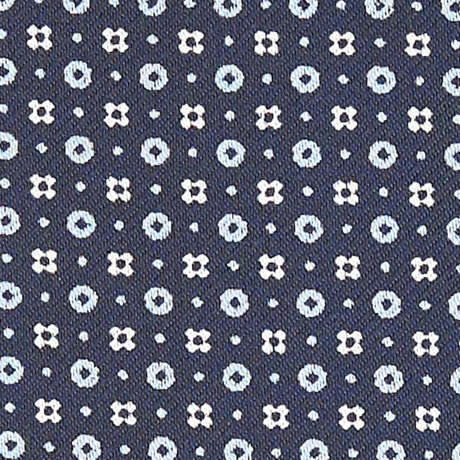 E.Marinella Ascot|CRAVATTA ASCOT IN SETA BLU SCURO Microfantasia fiore