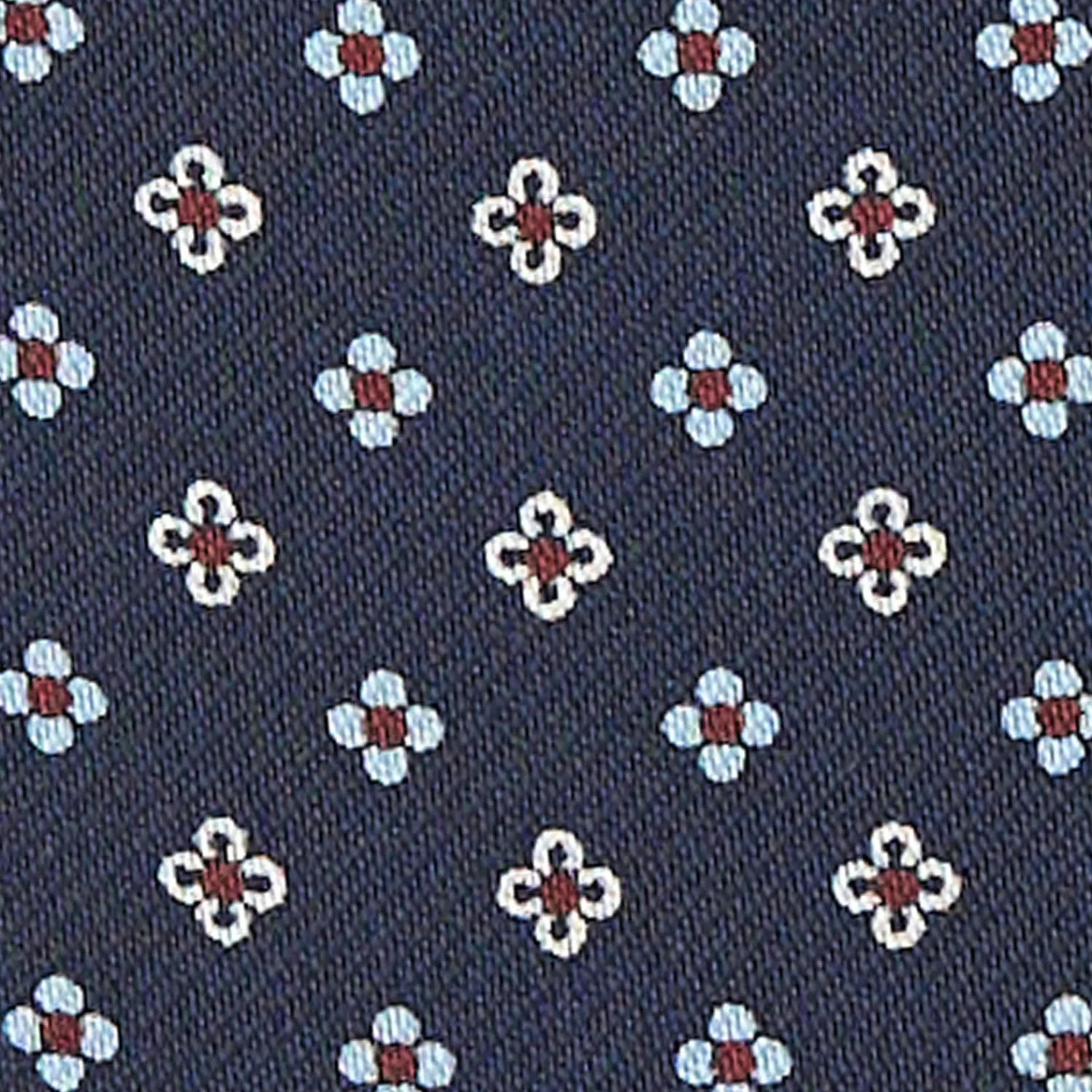 E.Marinella Ascot|CRAVATTA ASCOT IN SETA BLU SCURO Microfantasia fiore