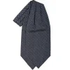 E.Marinella Ascot|CRAVATTA ASCOT IN SETA BLU SCURO Microfantasia fiore