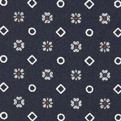 E.Marinella Ascot|CRAVATTA ASCOT IN SETA BLU SCURO Microfantasia fiore