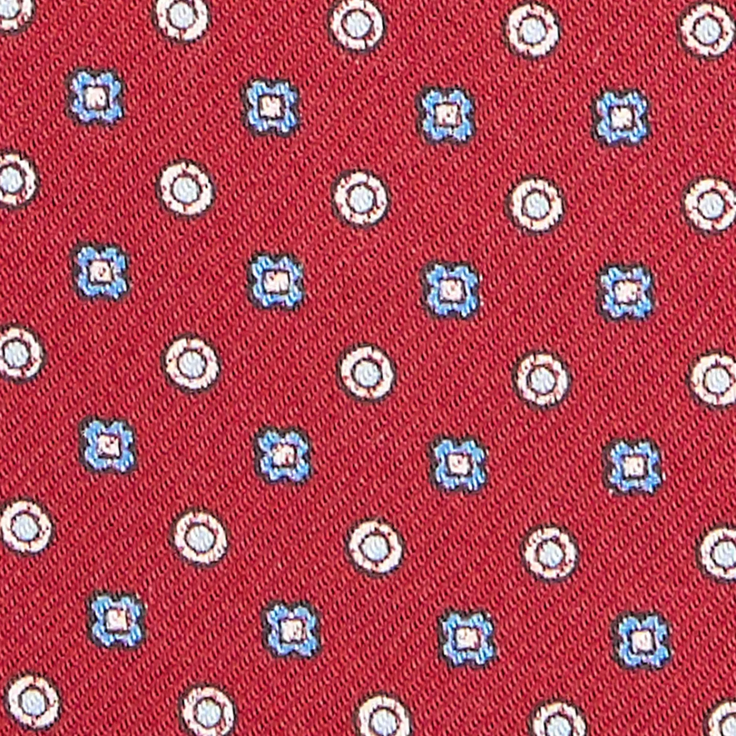E.Marinella Ascot|CRAVATTA ASCOT IN SETA BORDEAUX Microfantasia fiore