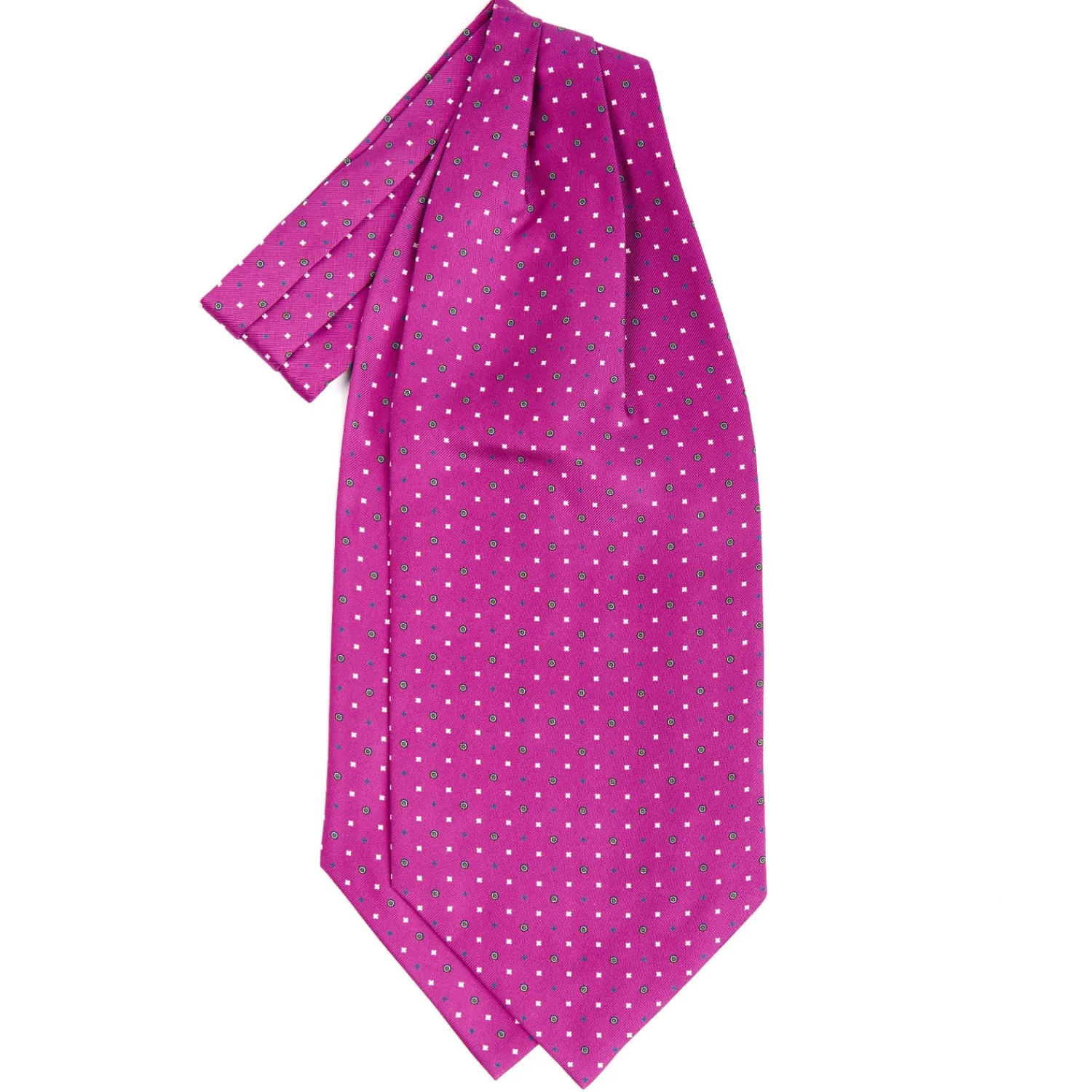 E.Marinella Ascot|CRAVATTA ASCOT IN SETA FUCSIA Microfantasia fiore