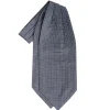 E.Marinella Ascot|CRAVATTA ASCOT IN SETA GRIGIO SCURO Microfantasia fiore