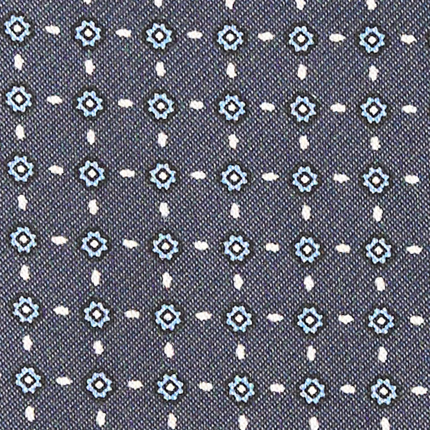 E.Marinella Ascot|CRAVATTA ASCOT IN SETA GRIGIO SCURO Microfantasia fiore