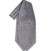 E.Marinella Ascot|CRAVATTA ASCOT IN SETA GRIGIO SCURO Microfantasia fiore