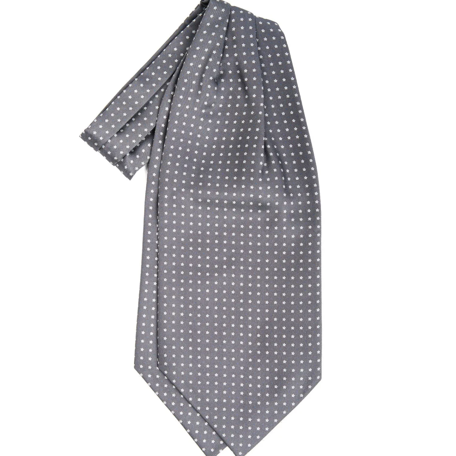 E.Marinella Ascot|CRAVATTA ASCOT IN SETA GRIGIO SCURO Microfantasia fiore