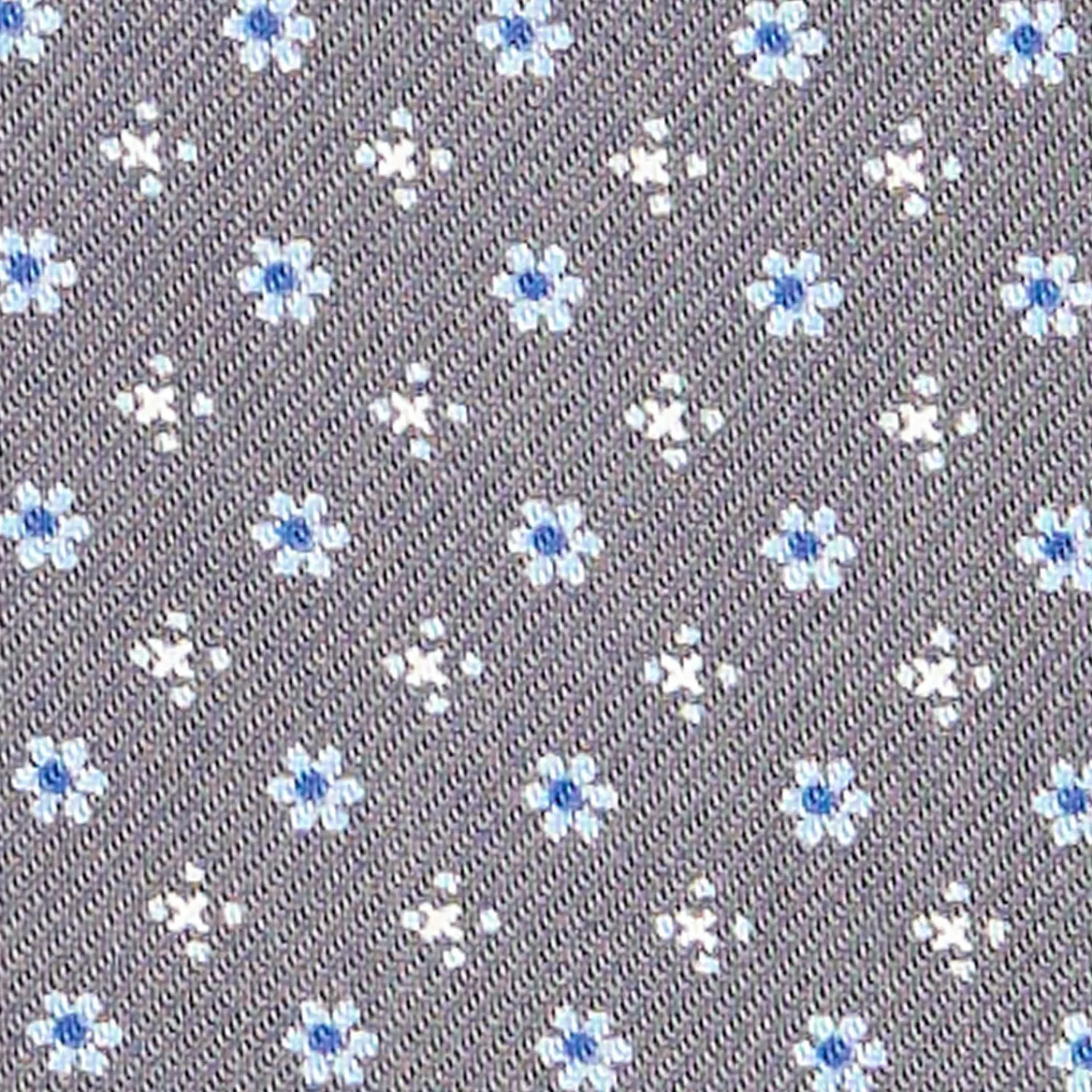 E.Marinella Ascot|CRAVATTA ASCOT IN SETA GRIGIO SCURO Microfantasia fiore