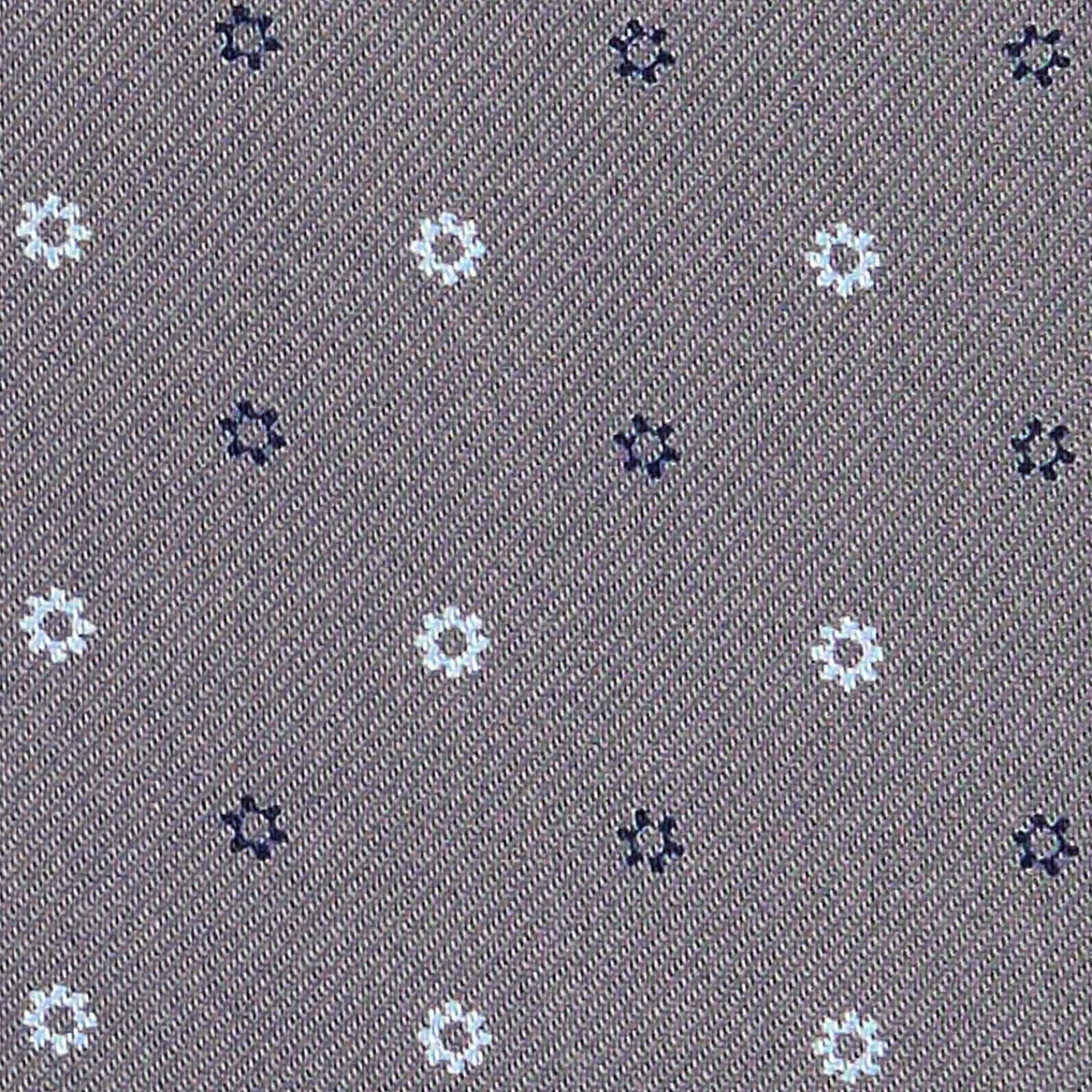 E.Marinella Ascot|CRAVATTA ASCOT IN SETA GRIGIO SCURO Microfantasia fiore