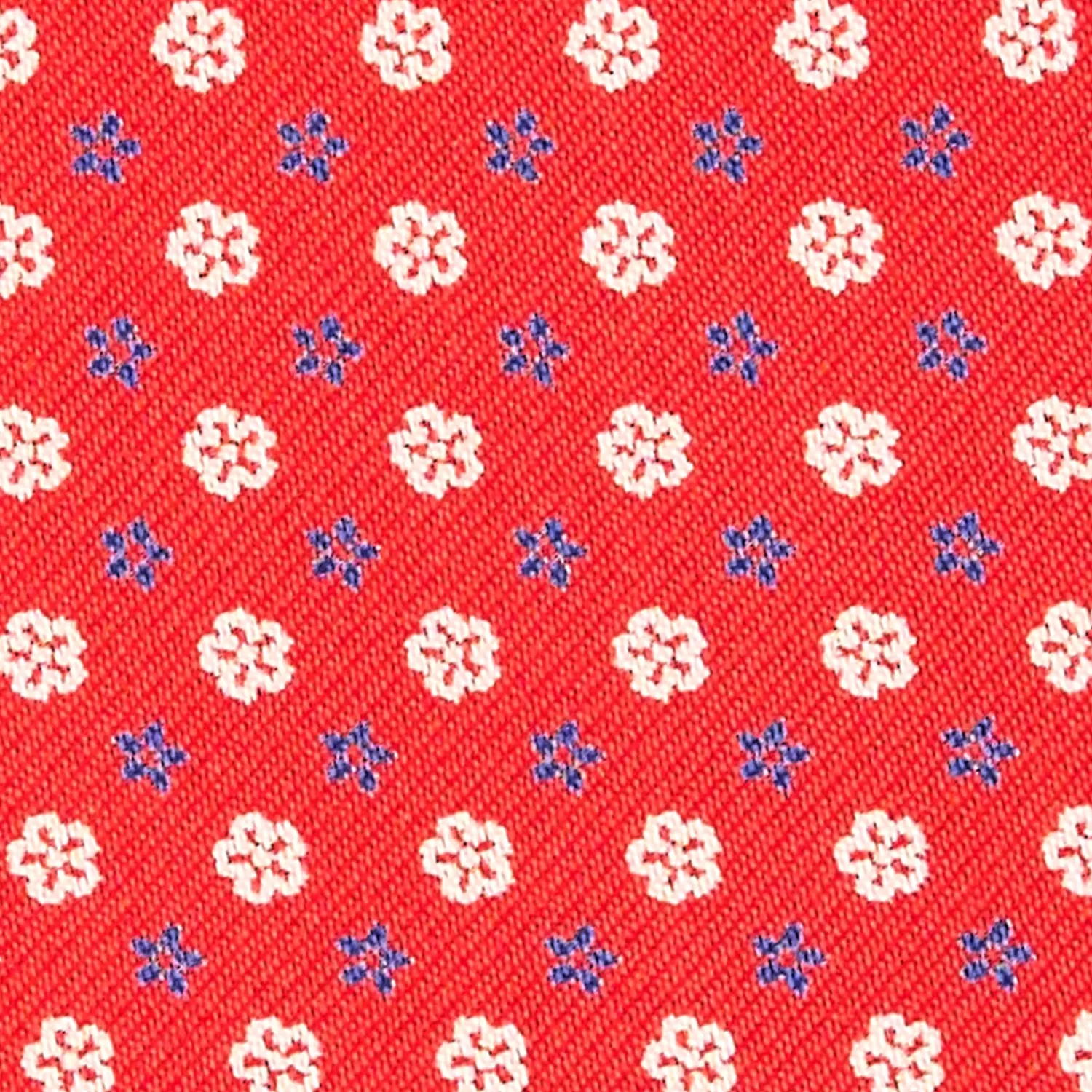 E.Marinella Ascot|CRAVATTA ASCOT IN SETA ROSSA Microfantasia fiore
