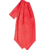 E.Marinella Ascot|CRAVATTA ASCOT IN SETA ROSSO Microfantasia fiore