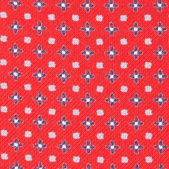 E.Marinella Ascot|CRAVATTA ASCOT IN SETA ROSSO Microfantasia fiore