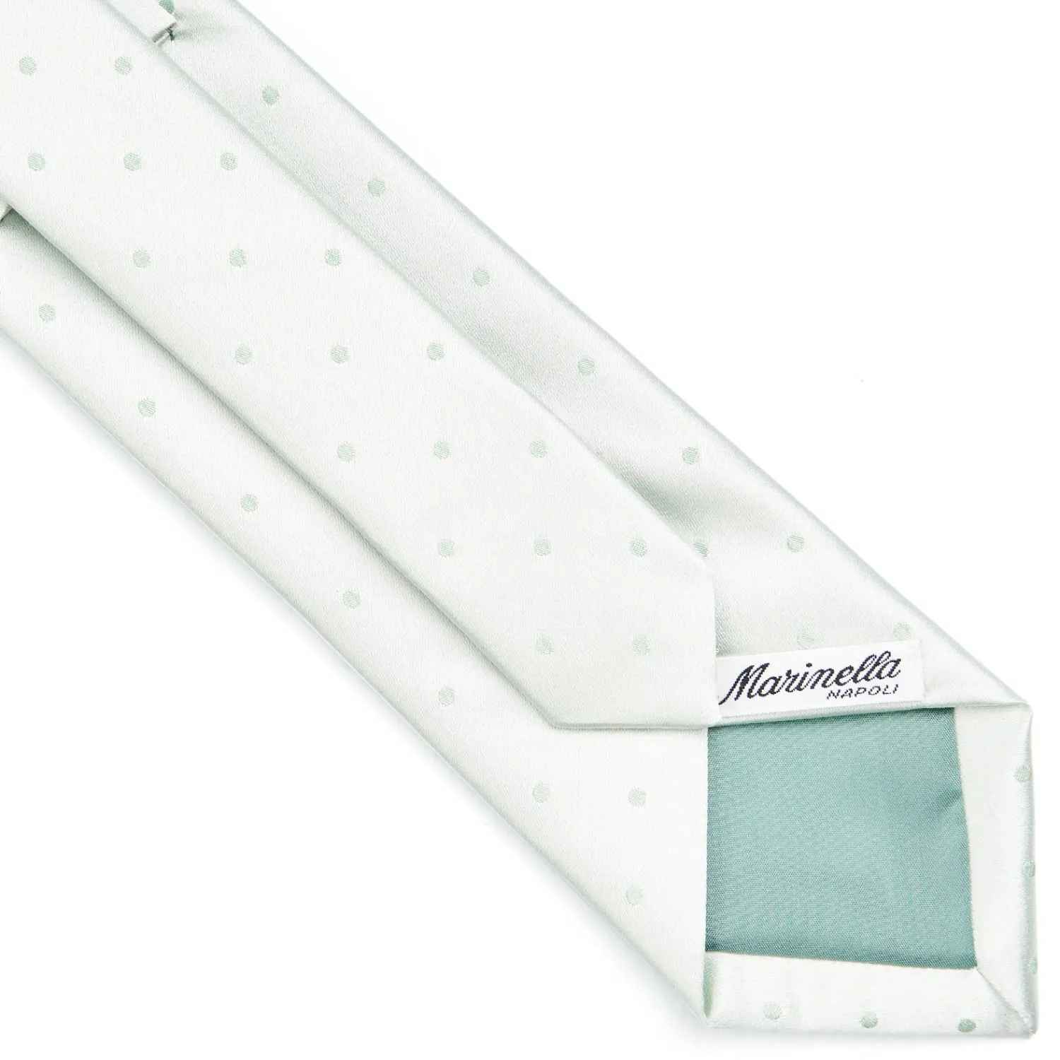 E.Marinella CRAVATTE|Cravatte Pois|CRAVATTA CERIMONIA IN RASO DI SETA VERDE CHIARO Pois