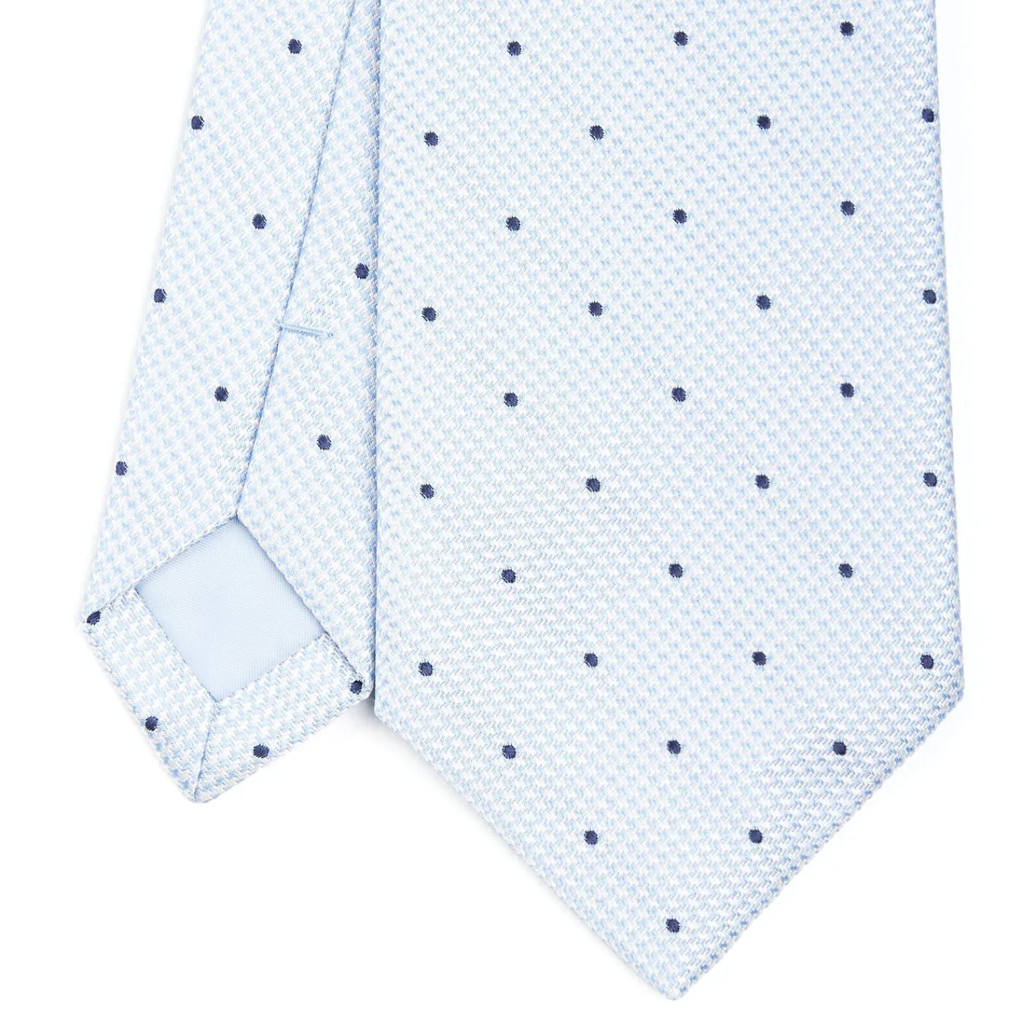 E.Marinella CRAVATTE|Cravatte In Seta Jacquard|CRAVATTA CERIMONIA IN SETA JACQUARD AZZURRA Pois