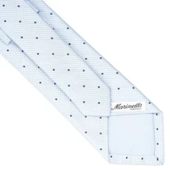 E.Marinella CRAVATTE|Cravatte In Seta Jacquard|CRAVATTA CERIMONIA IN SETA JACQUARD AZZURRA Pois