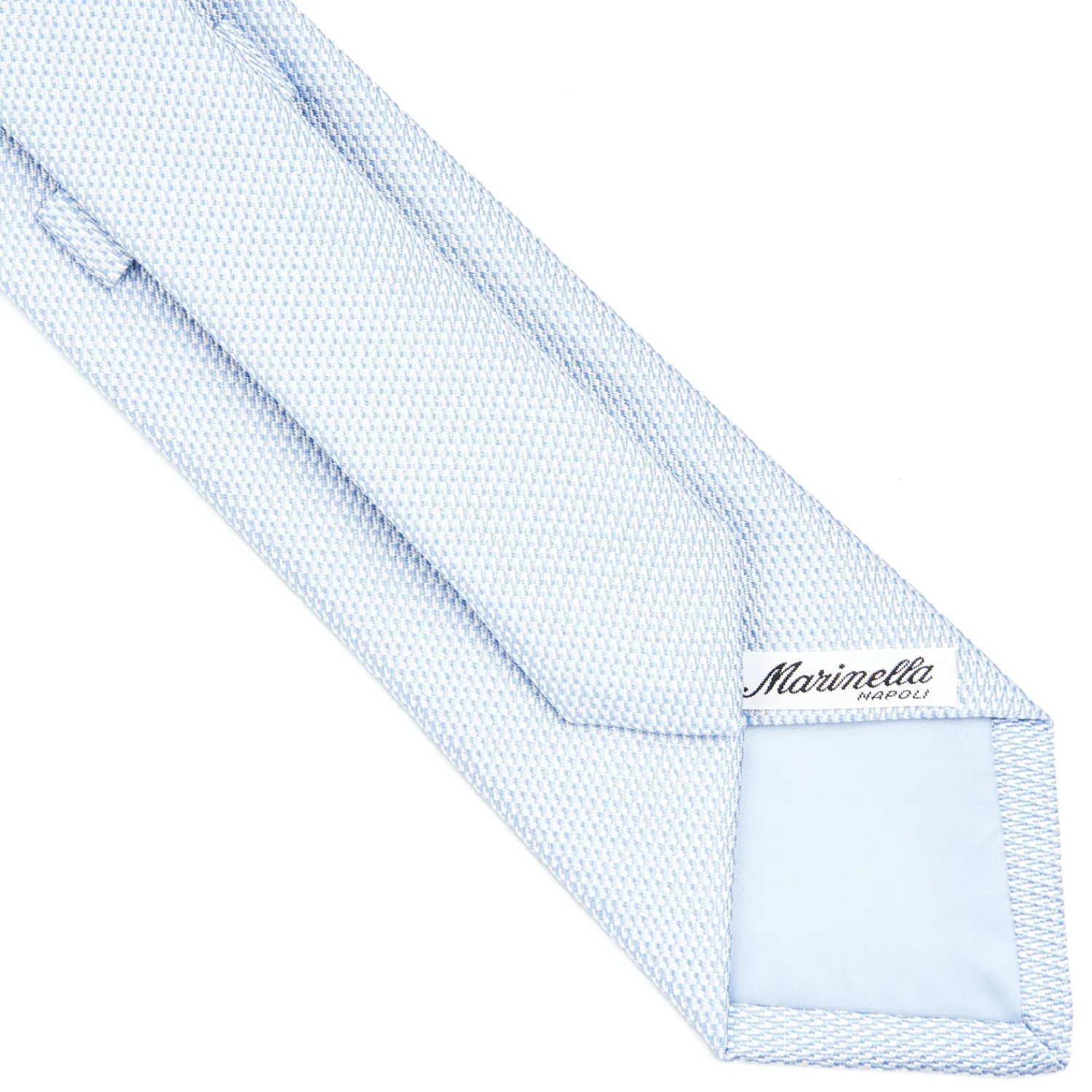 E.Marinella CRAVATTE|Cravatte In Seta Jacquard|CRAVATTA CERIMONIA IN SETA JACQUARD AZZURRA Microfantasia geometrica