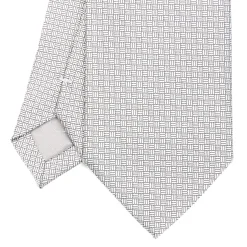 E.Marinella CRAVATTE|Cravatte In Seta Jacquard|CRAVATTA CERIMONIA IN SETA JACQUARD GRIGIO CHIARO Microfantasia geometrica
