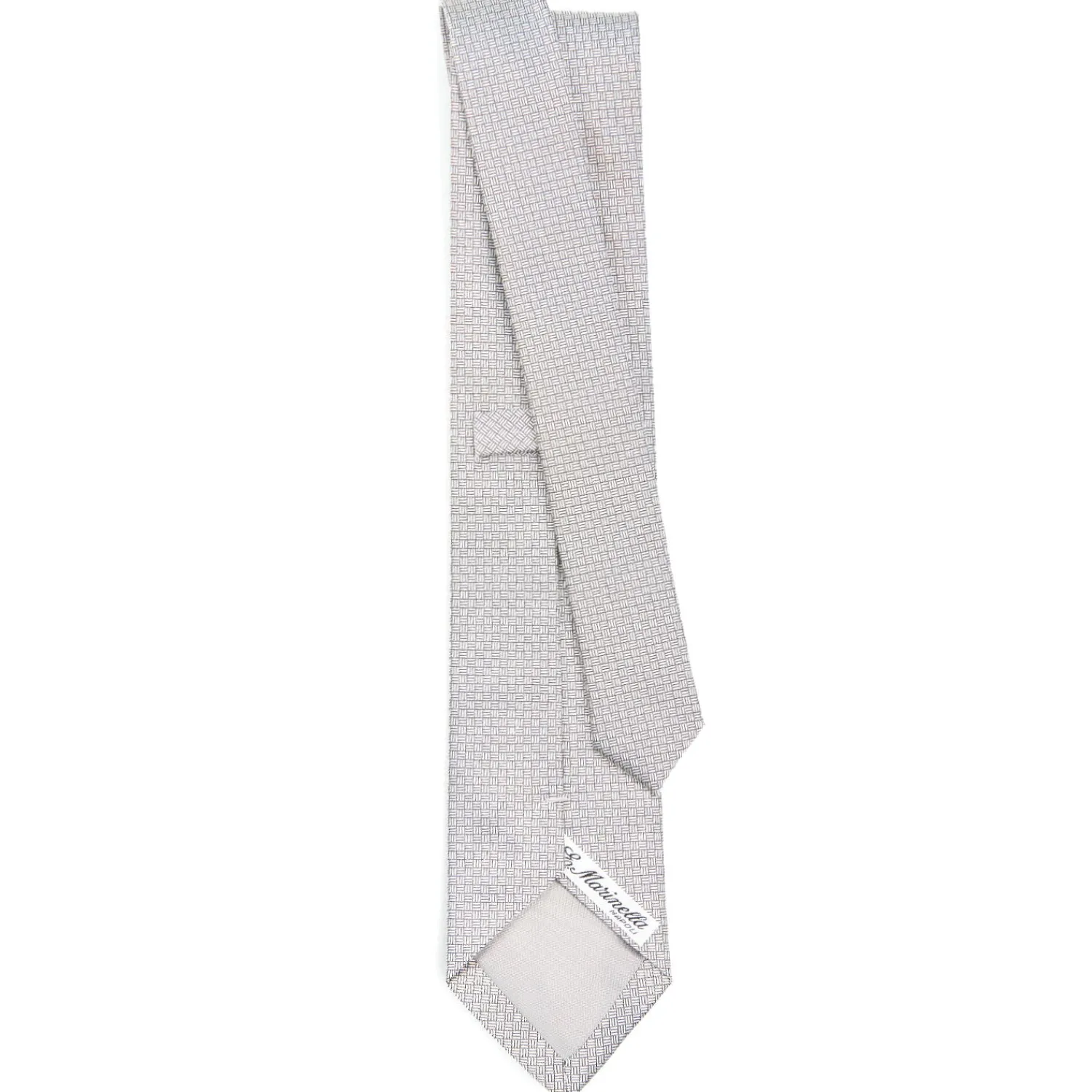 E.Marinella CRAVATTE|Cravatte In Seta Jacquard|CRAVATTA CERIMONIA IN SETA JACQUARD GRIGIO CHIARO Microfantasia geometrica