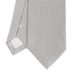 E.Marinella CRAVATTE|Cravatte In Seta Jacquard|CRAVATTA CERIMONIA IN SETA JACQUARD GRIGIO CHIARO Microfantasia geometrica