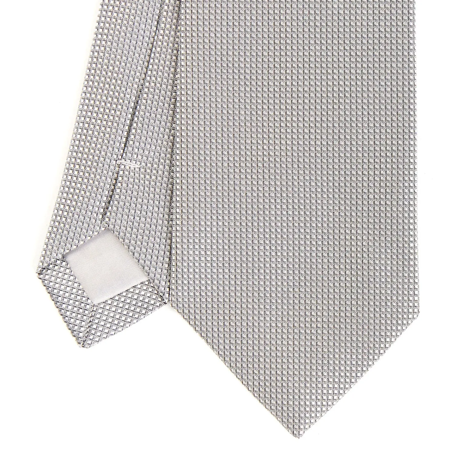 E.Marinella CRAVATTE|Cravatte In Seta Jacquard|CRAVATTA CERIMONIA IN SETA JACQUARD GRIGIO CHIARO Microfantasia geometrica